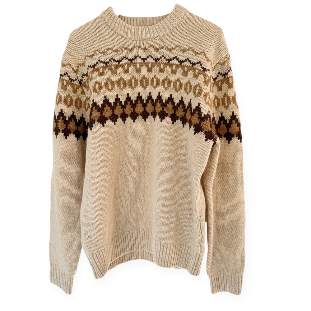 L.L.Bean • 100% Lambswool Fair Isle / Nordic Yoke Sweater